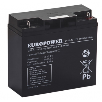 EUROPOWER EV 22-12 B1 (12V 22Ah)